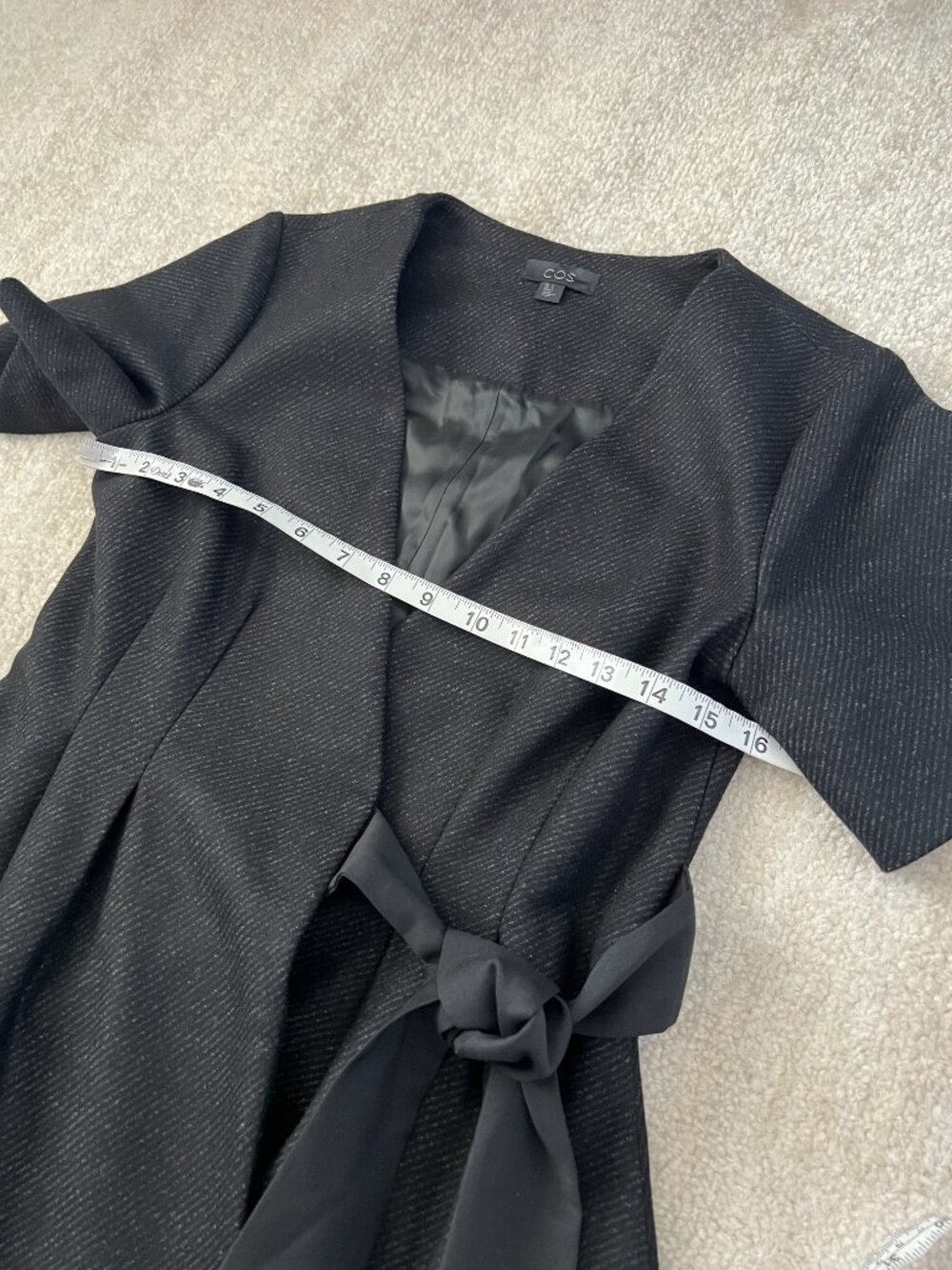 COS Wool Tie Up Wrap Office Academia Dress With Pockets 4 - Picture 6 of 10